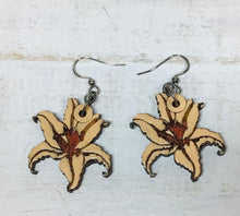 Load image into Gallery viewer, Lily Flower Wooden Earrings NEV
