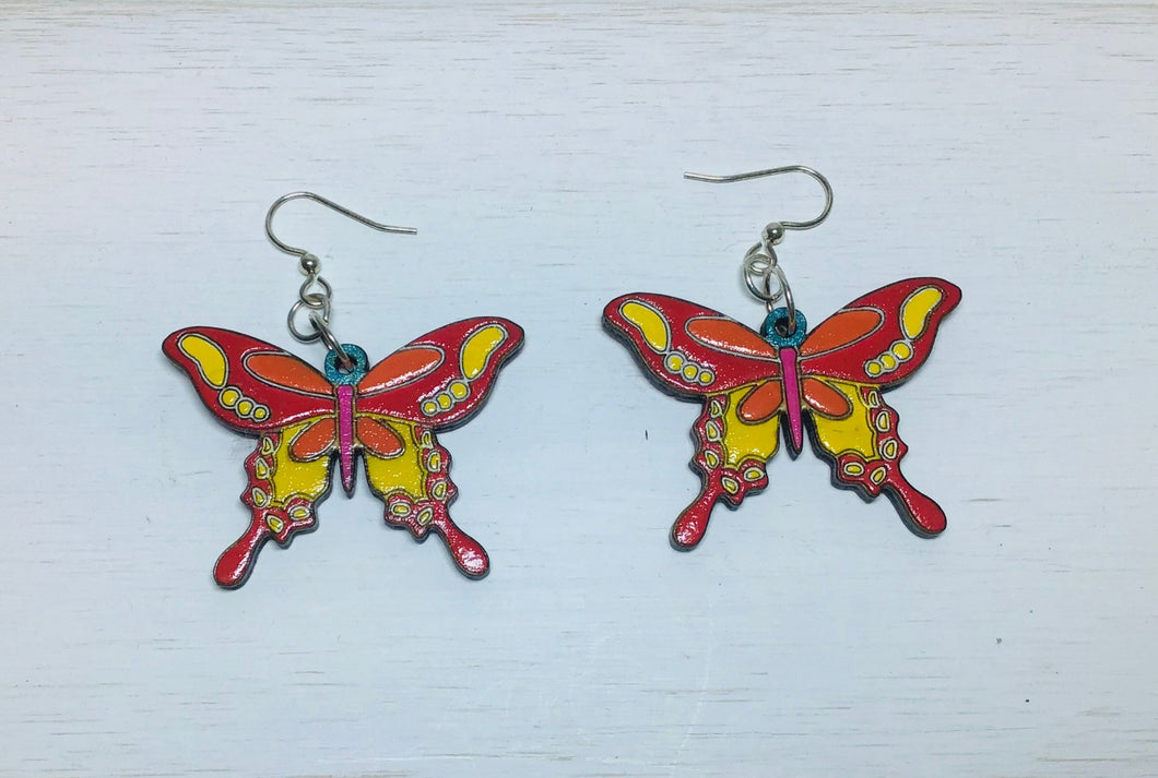 Wood Butterfly Earrings NEV