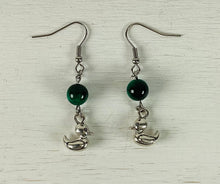 Load image into Gallery viewer, Green Tiger Eye Earrings by Nev
