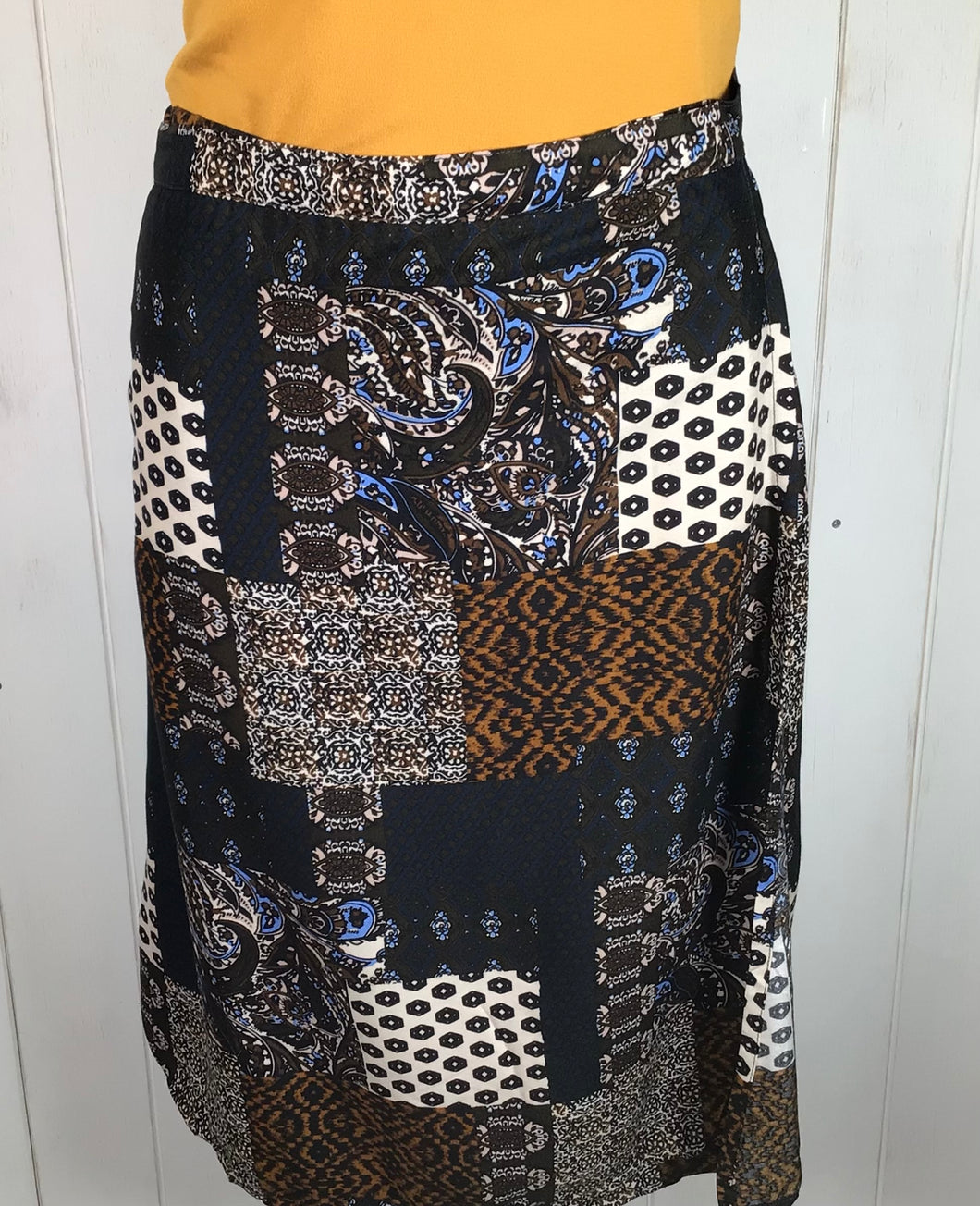 Anika Square Collage Wrap Skirt