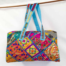 Load image into Gallery viewer, Embroidered Patchwork Duffle Bag
