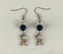 Load image into Gallery viewer, Blue Tiger Eye and charm Earrings by Nev
