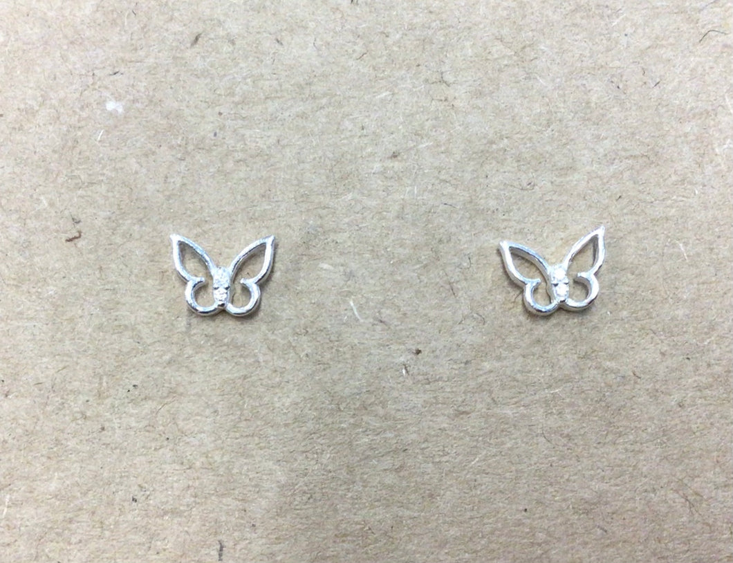 Sterling Silver Butterfly Stud Earrings