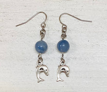 Load image into Gallery viewer, Blue Aventurine Bead and Charm Earrings by Nev
