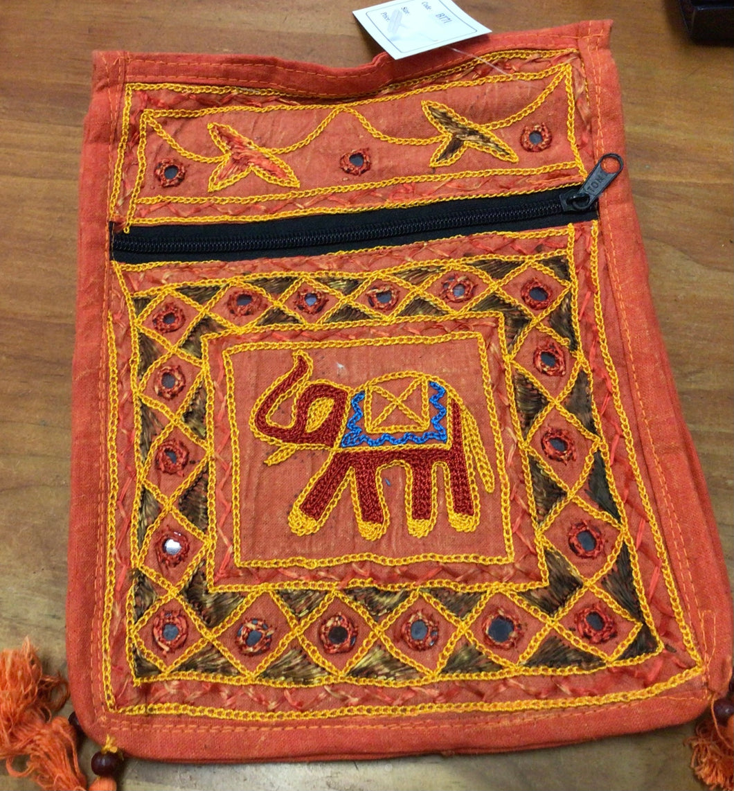 Elephant Embroidered Shoulder Bag