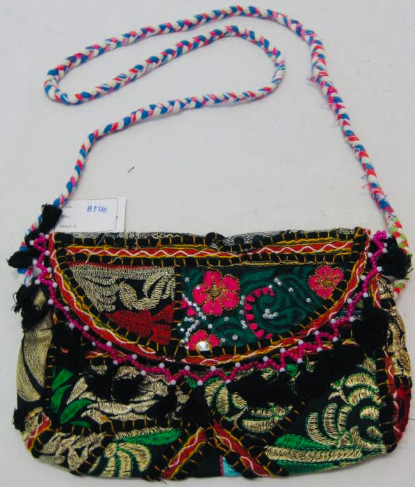 Embroidered Tassel Clutch Bag