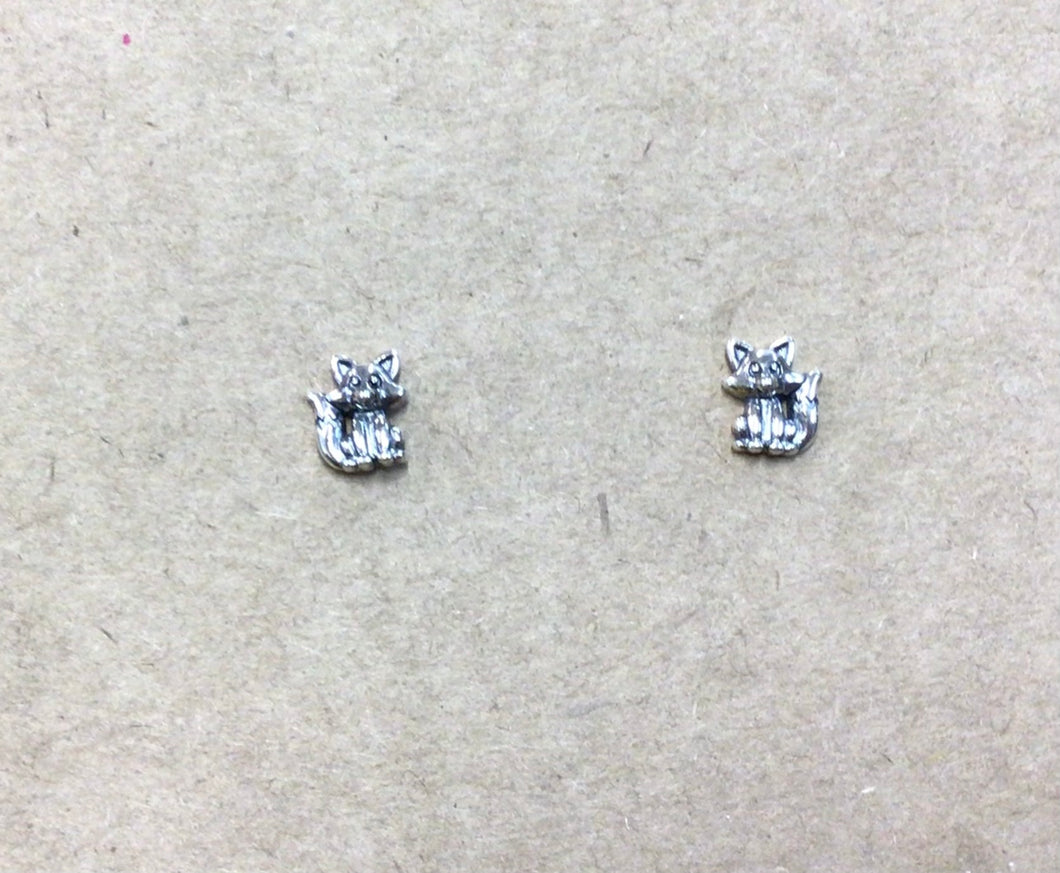 Sterling Silver Fox Stud earrings