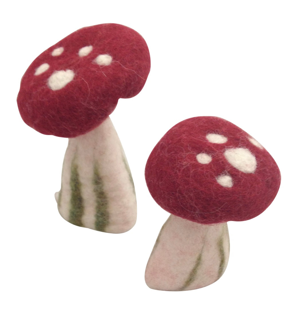 Wool Felt Mushroom (Red & White)