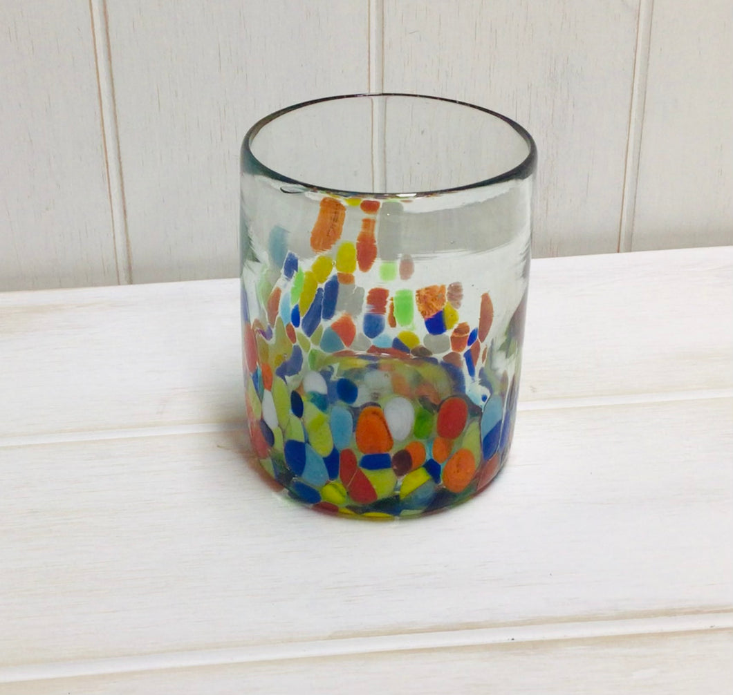 Mexican Glass Painted Tumbler