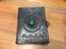 Load image into Gallery viewer, Leather Journal with stone and clasp 15 x 11
