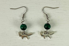 Load image into Gallery viewer, Green Tiger Eye Earrings by Nev
