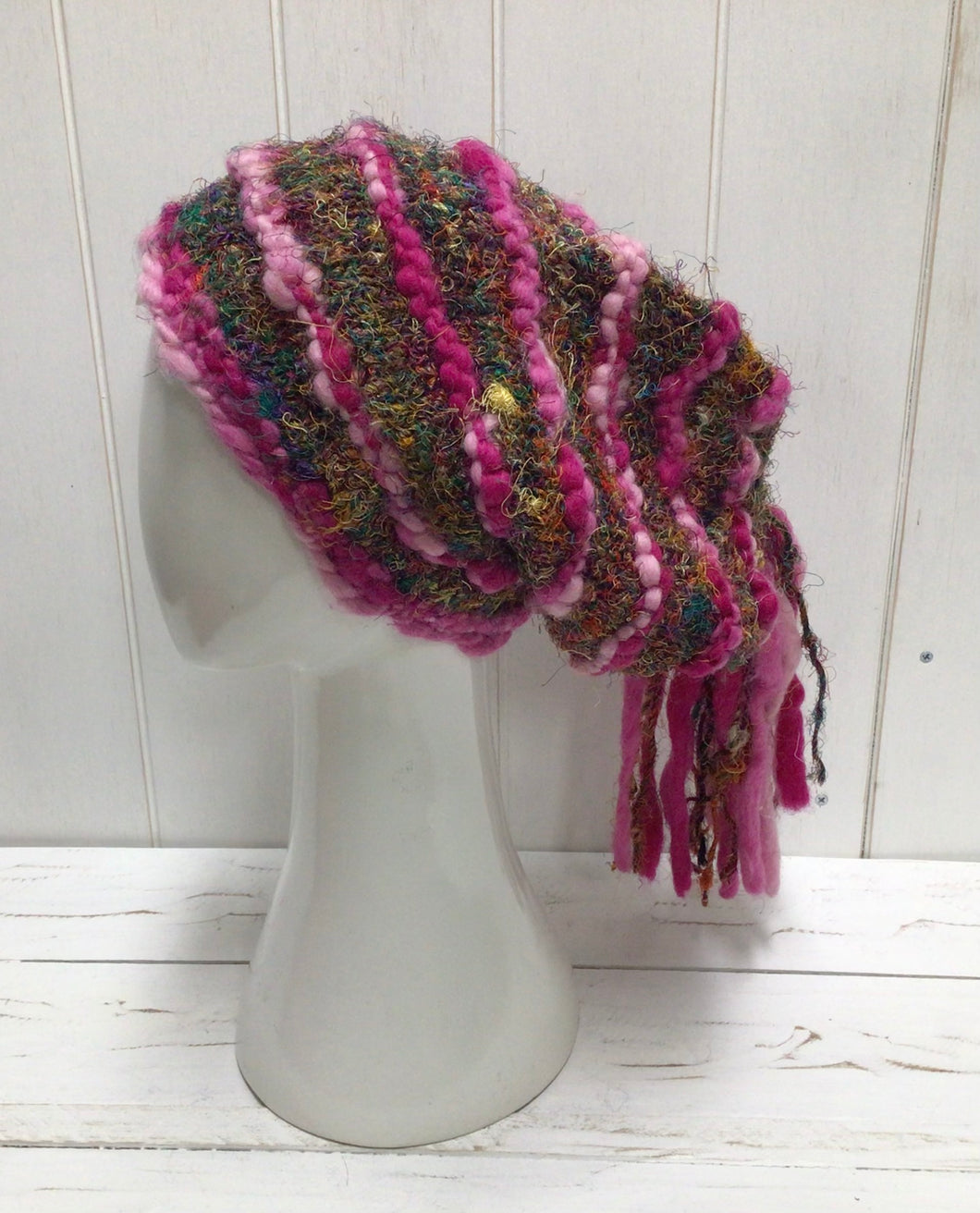 Recycled silk and Wool Slouch Beanie