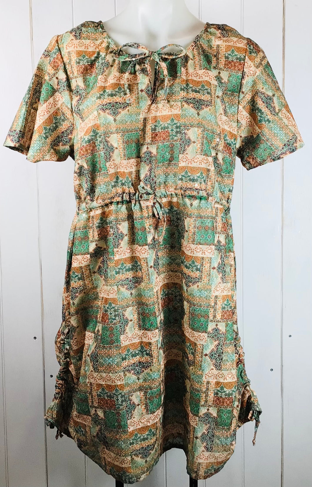 Winona Green/Tan Collage Dress