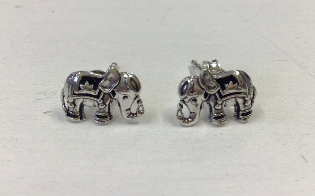 Elephant Sterling Silver Stud Earrings