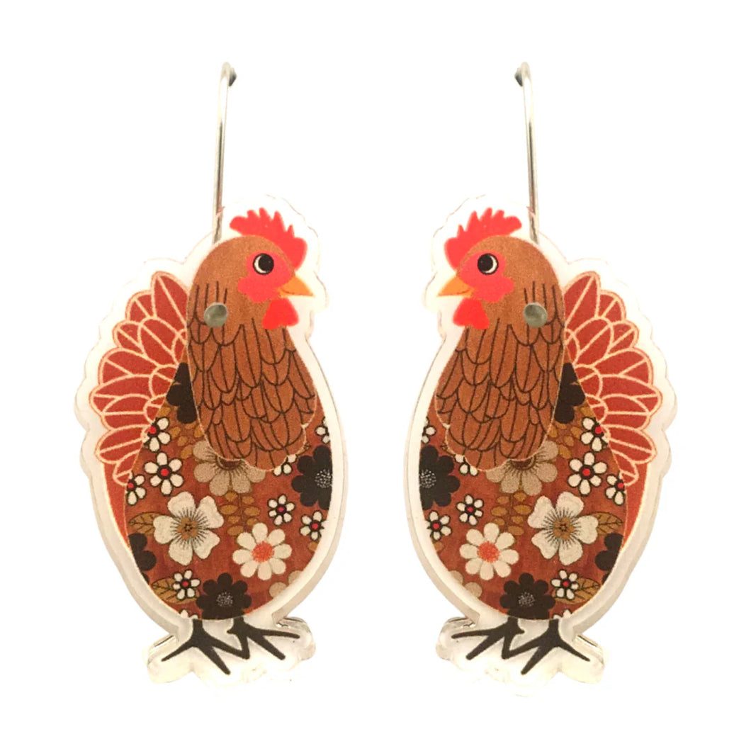 Brown Hen Smyle Designs Earrings