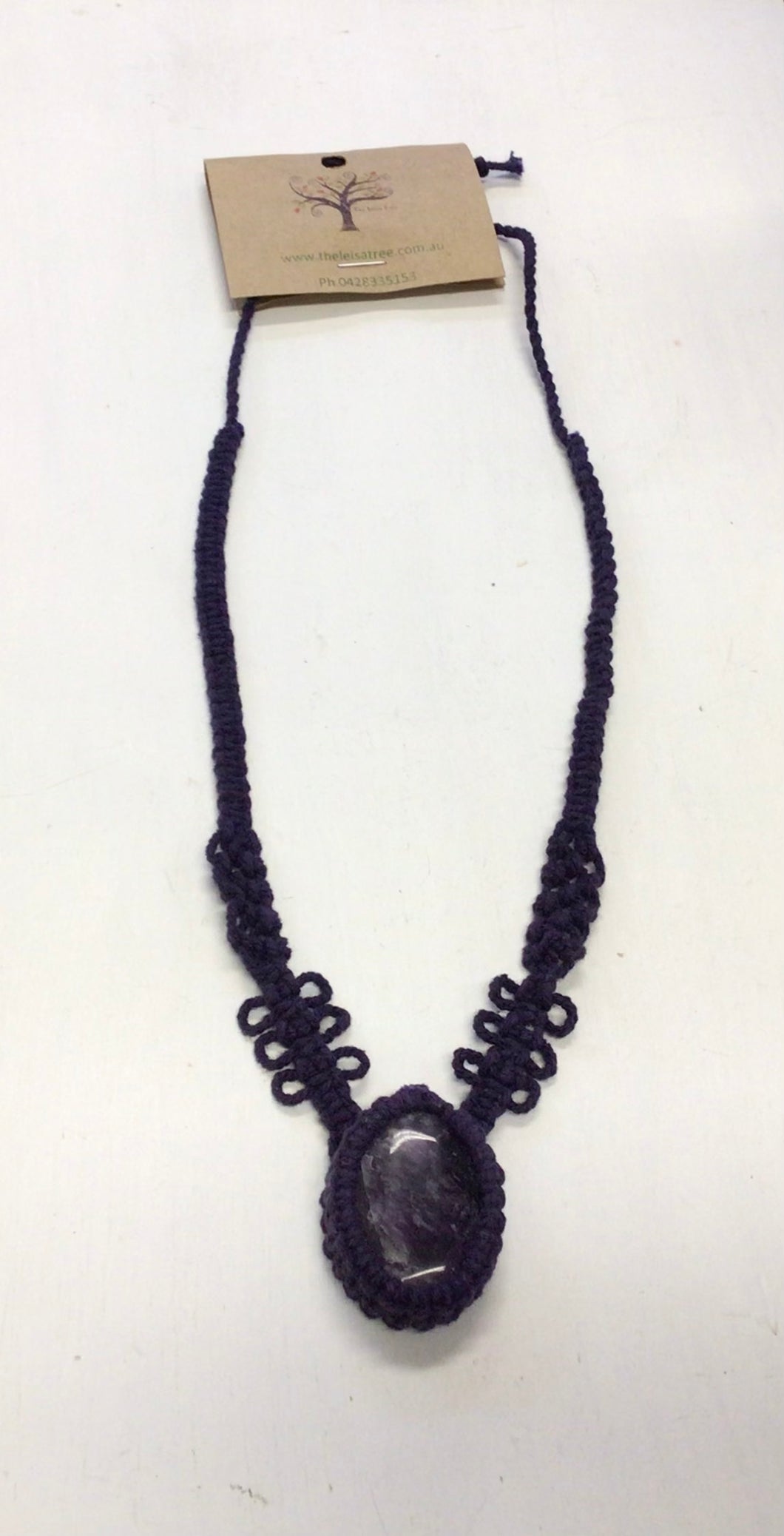 Molly Macrame and Stone Necklace