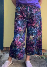 Load image into Gallery viewer, 3/4 Wide Leg Happy Pants Black Rainbow Paisley
