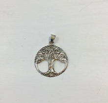 Load image into Gallery viewer, Tree of Life Round Sterling Silver Pendant
