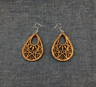 Rosewood Tear Ziggy Earrings by Nev