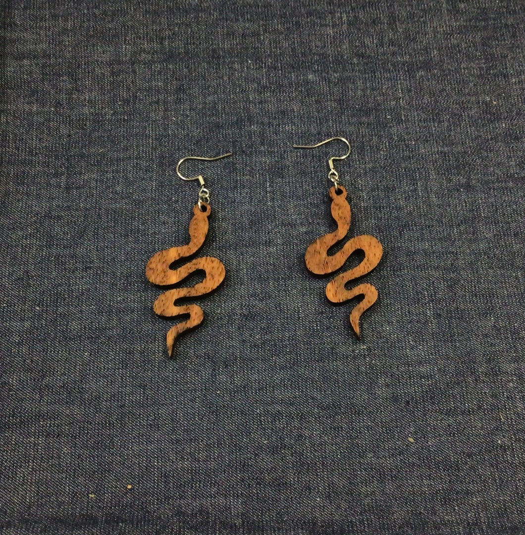 Rosewood Snake Earrings by Nev