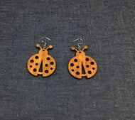 Rosewood Lady Bug  Earrings by Nev