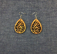 Rosewood Oval Treble Love Earrings by Nev