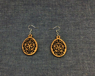 Rosewood Oval Snow Flake Centre Earrings by Nev