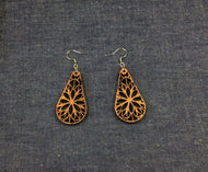 Rosewood Tear Flower Centre Earrings by Nev