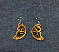 Rosewood Scroll Wing Earrings by Nev