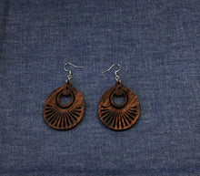 Load image into Gallery viewer, Rosewood oval slotted Earrings by Nev
