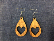 Rosewood Oval Heart Cut Out  Earrings by Nev