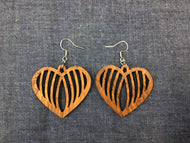 Rosewood Linear Heart Earrings by Nev