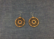 Rosewood Scroll Wheel Mandala Earrings by Nev