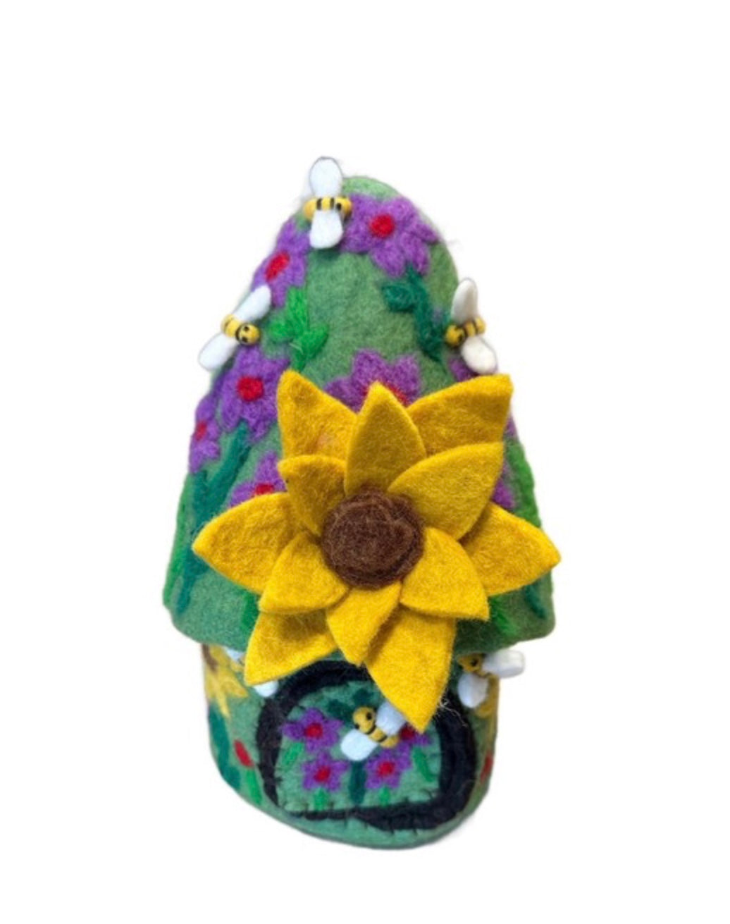 Sunflower Wool Felt Fairy House