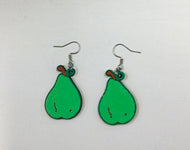 Pear Wooden Earrings NEV