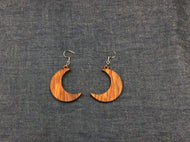 Rosewood Crescent  Moon  Earrings by Nev