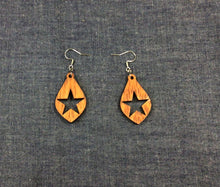 Load image into Gallery viewer, Rosewood Tear Drop Star Earrings by Nev

