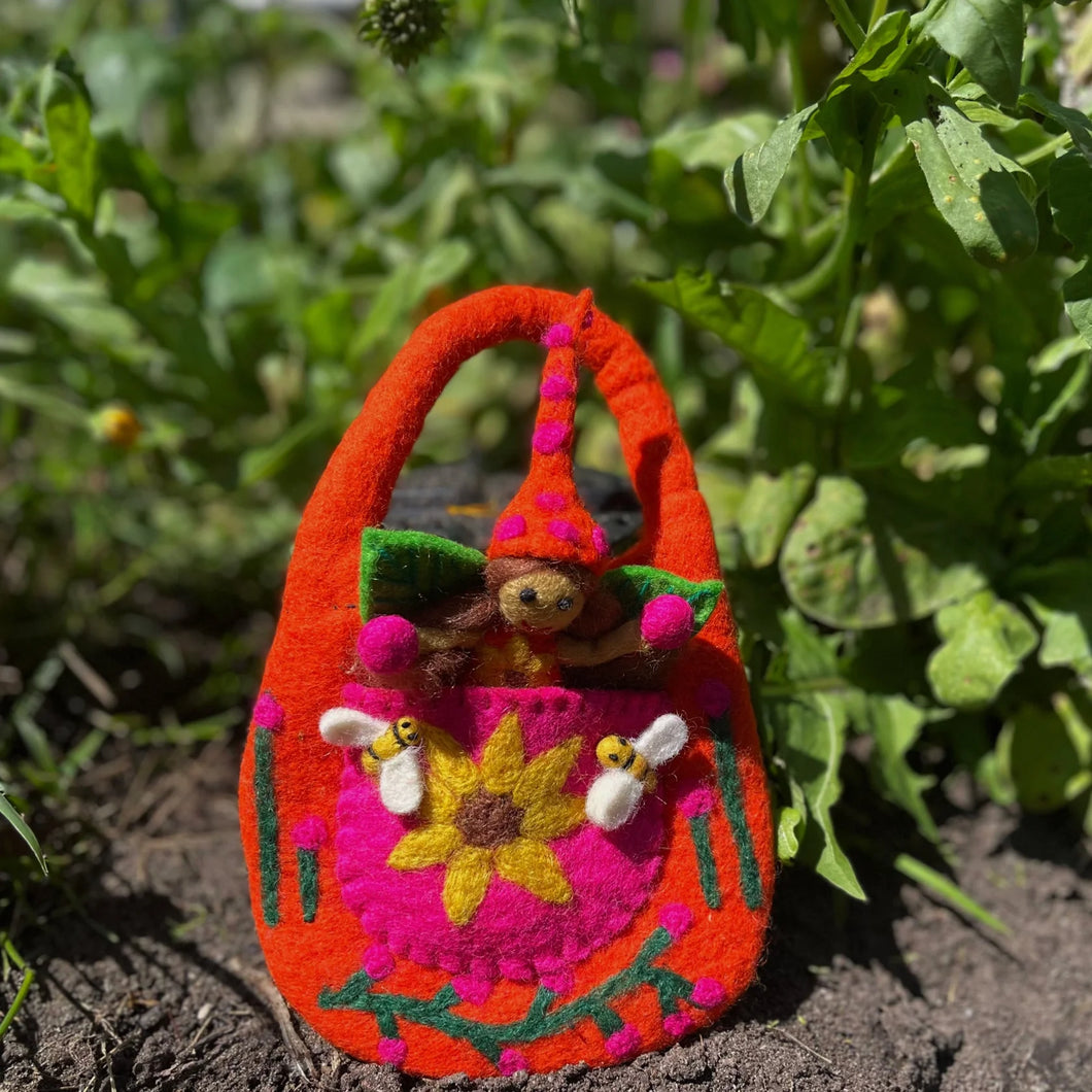 Sun Solstice Wool Felt Fairy Bag