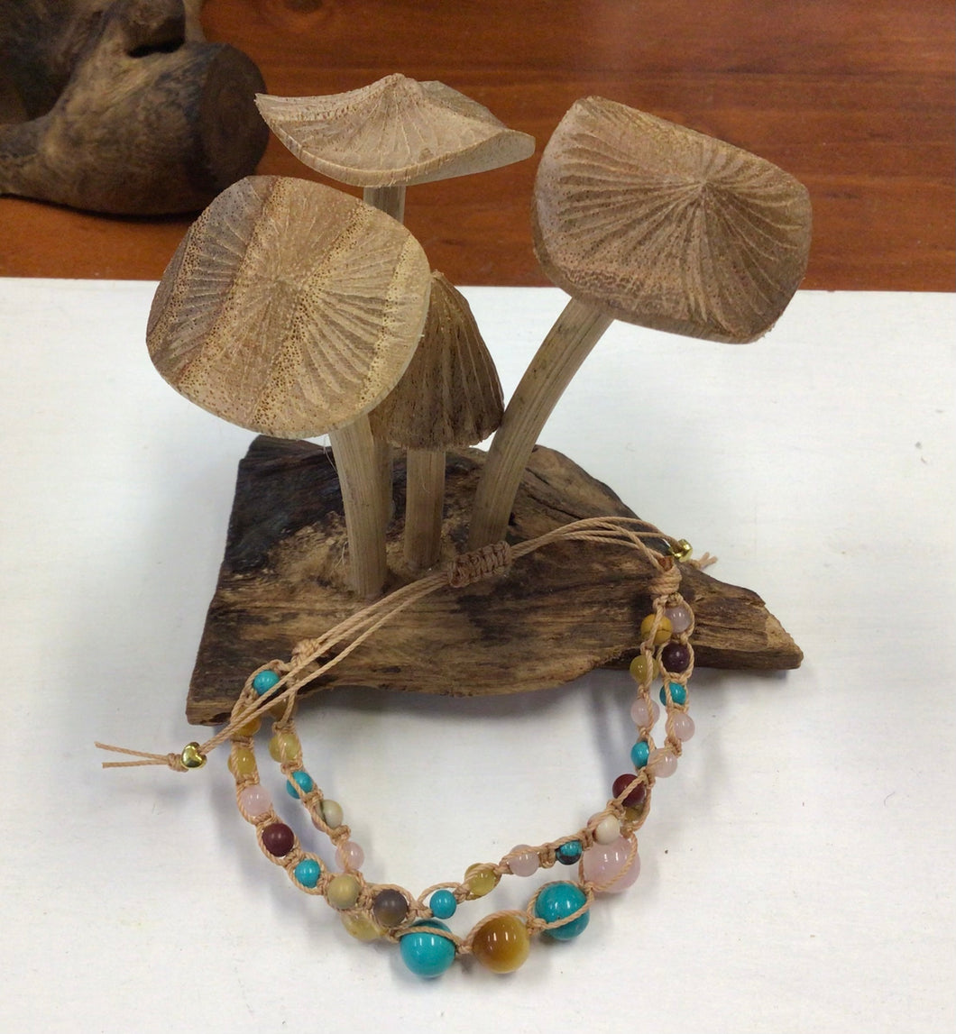 Macrame Mixed Crystal Bead Bracelet