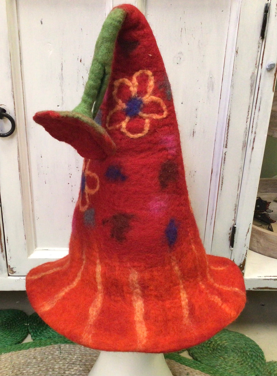 Flower Power Wizard Style Wool Felt Hat