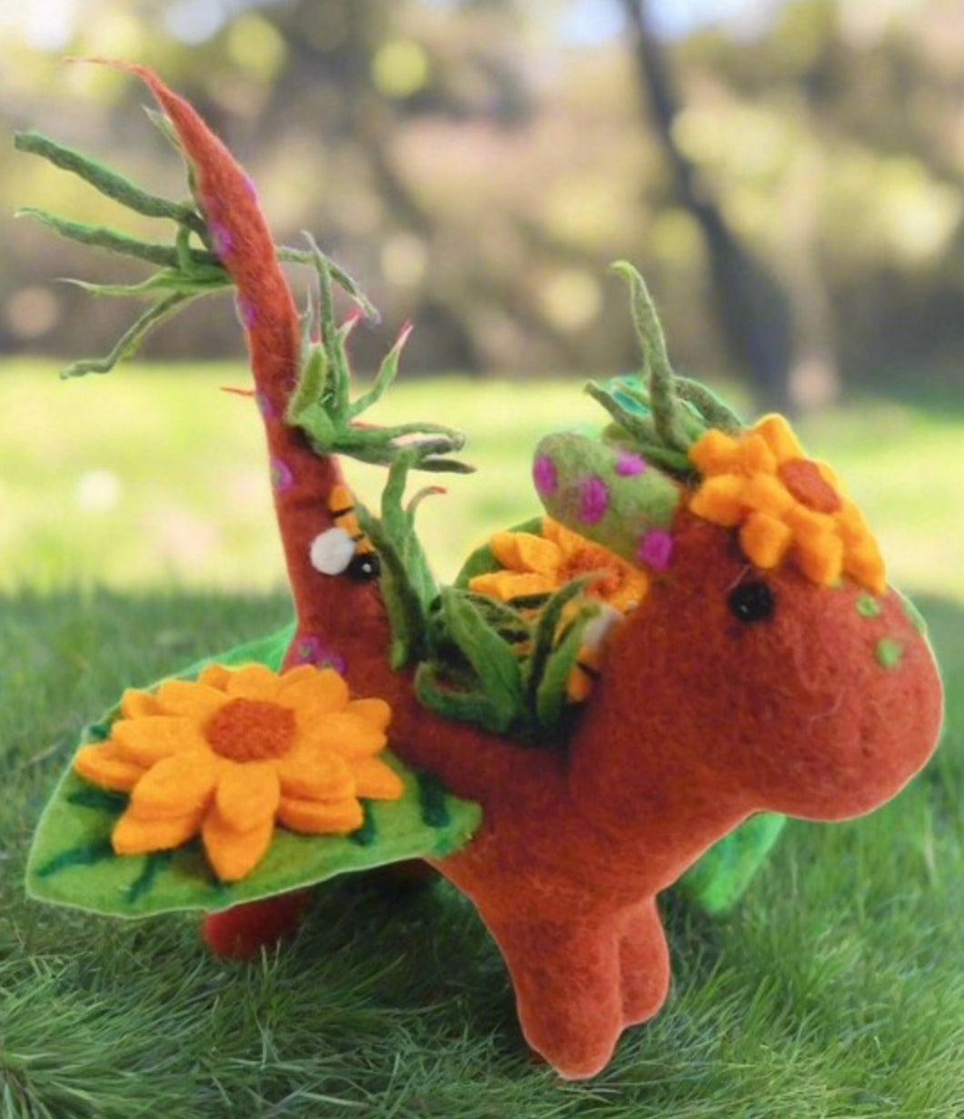 Sunflower Wool Felt Dragon