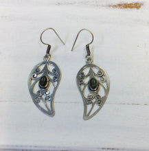 Load image into Gallery viewer, Alaia Leaf and Stone Earrings
