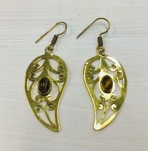 Load image into Gallery viewer, Alaia Leaf and Stone Earrings
