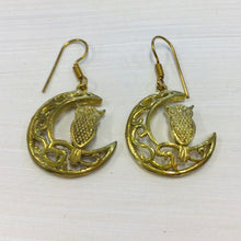 Load image into Gallery viewer, Sadie Owl and Moon Earrings
