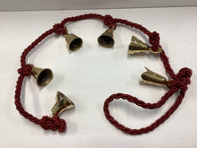 Load image into Gallery viewer, Brass bells with coloured rope
