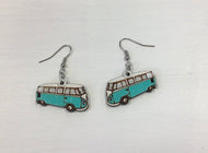 Wooden Combi Van Earrings By Nev