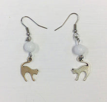 Load image into Gallery viewer, White Howlite Bead &amp; Charm Earrings by Nev
