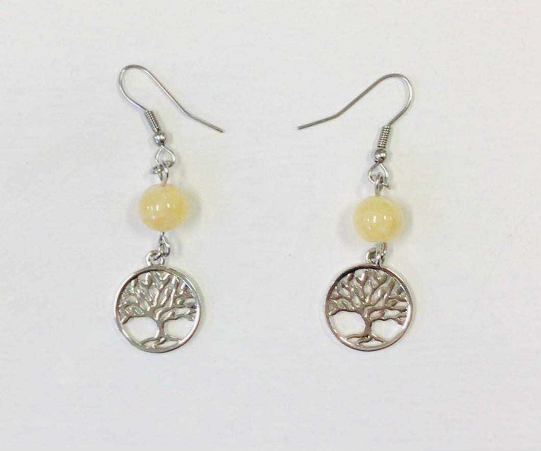 Yellow Topaz Bead & Charm Earrings by Nev