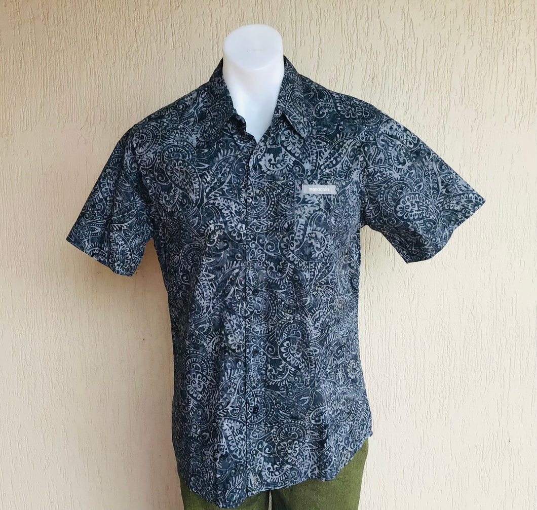 Petrol Paisley Cotton Shirt