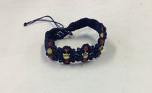 Load image into Gallery viewer, Crochet Flower and Amber and Carnelian  Bead Bracelet
